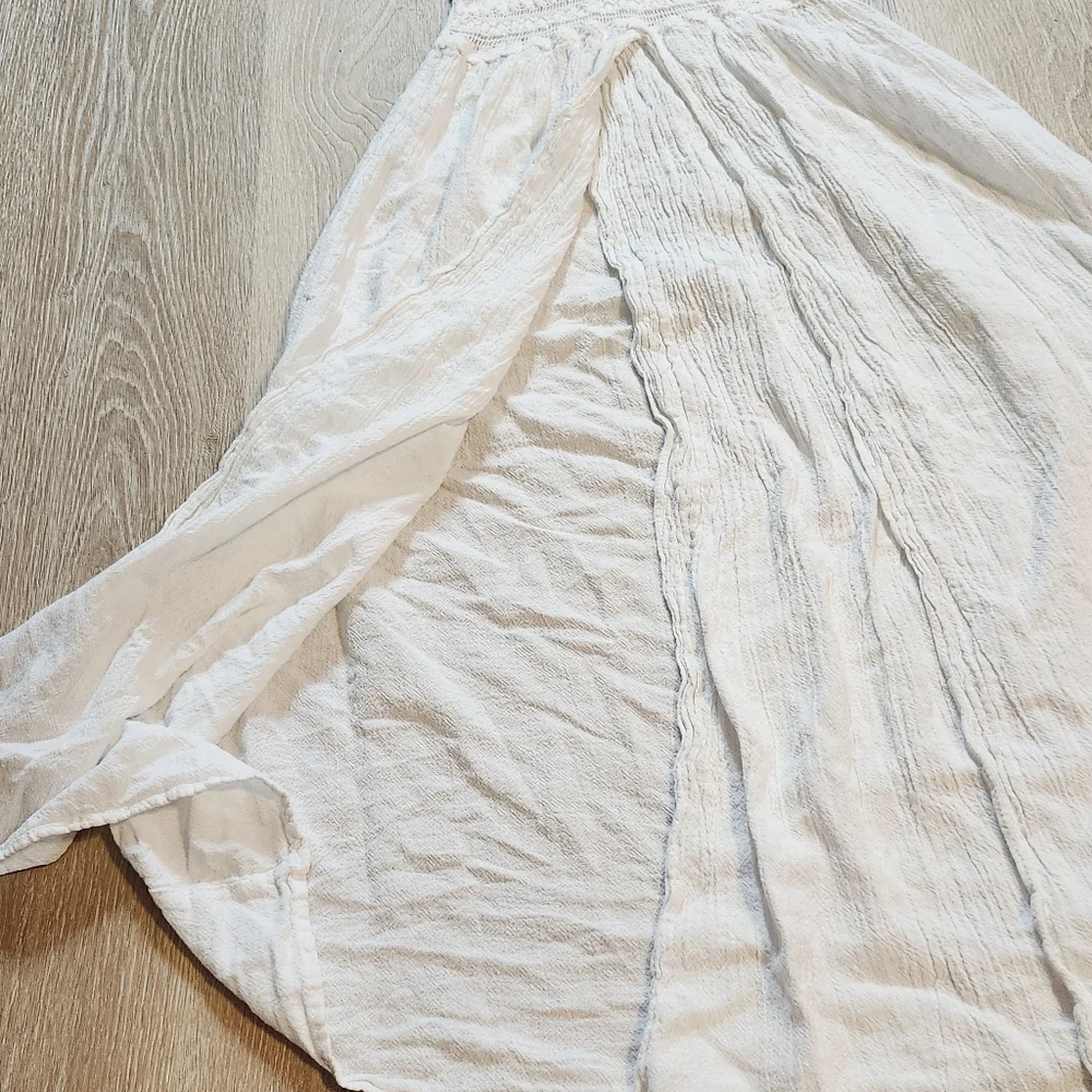 Seaspice Peruvian cotton white cover up tunic dress size S Bohemian Beach - Picture 6 of 9